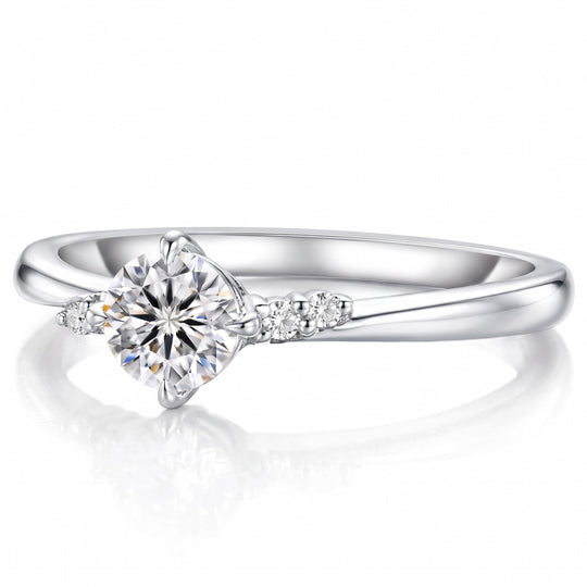 Locarno Five-Stone Moissanite Ring — Silver flatlay