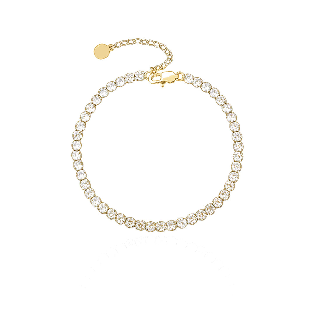 Malaga Tennis Anklet — Gold flatlay