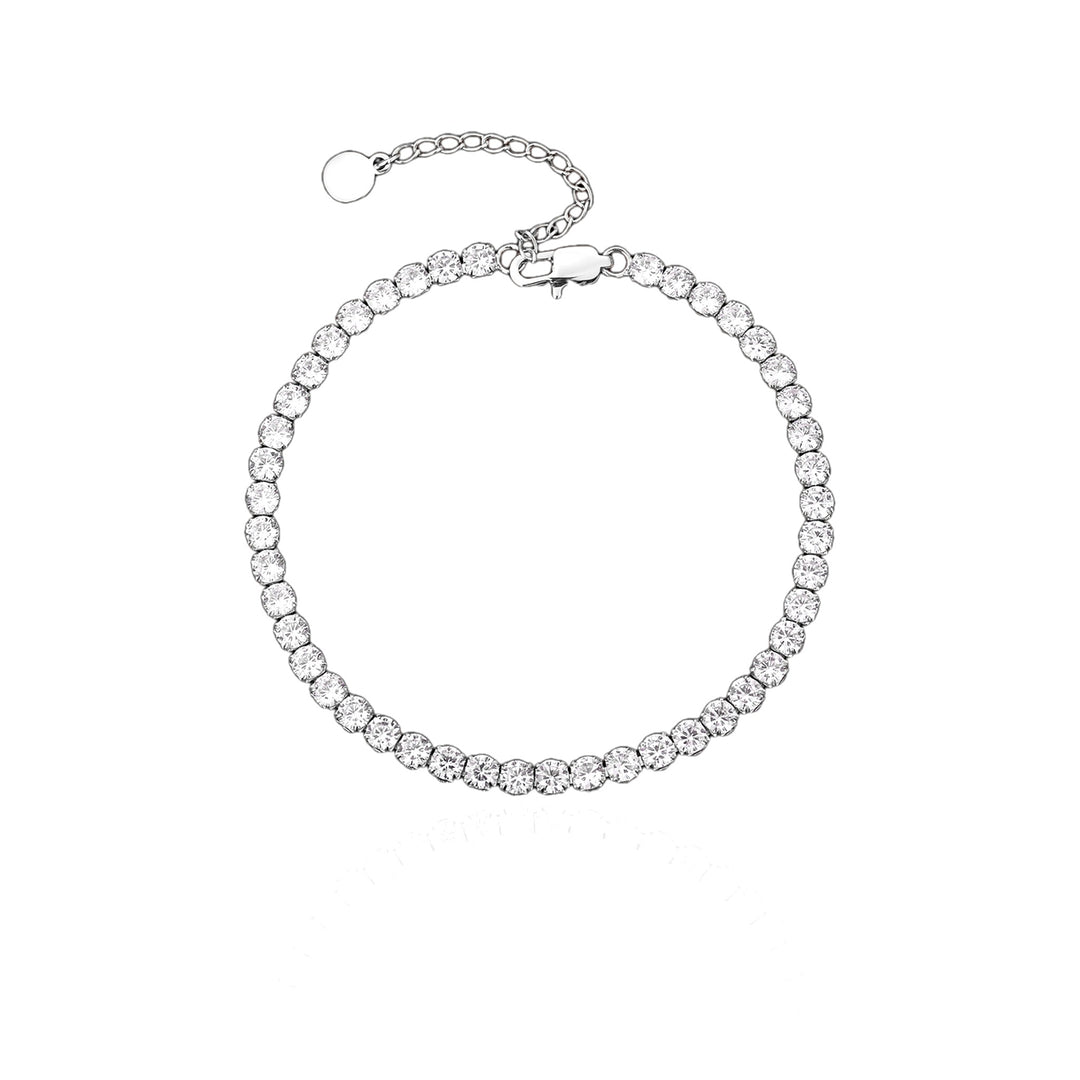 Malaga Tennis Anklet — Silver flatlay