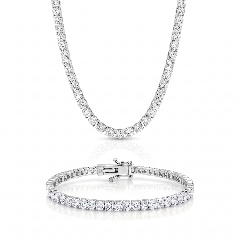 "Miami" Classic Bracelet & Choker Set — silver