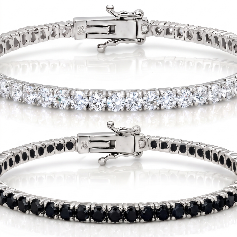 "Miami" Classic & Onyx Stack Set — silver