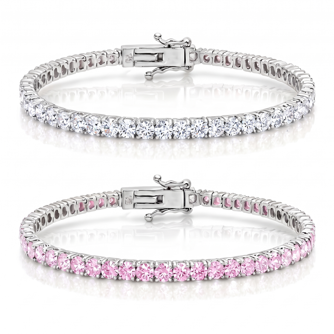 "Miami" Classic & Pink Sapphire Stack Set