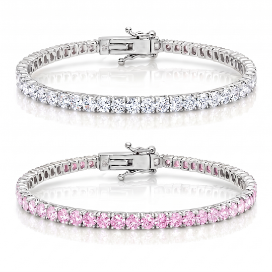 "Miami" Classic & Pink Sapphire Stack Set