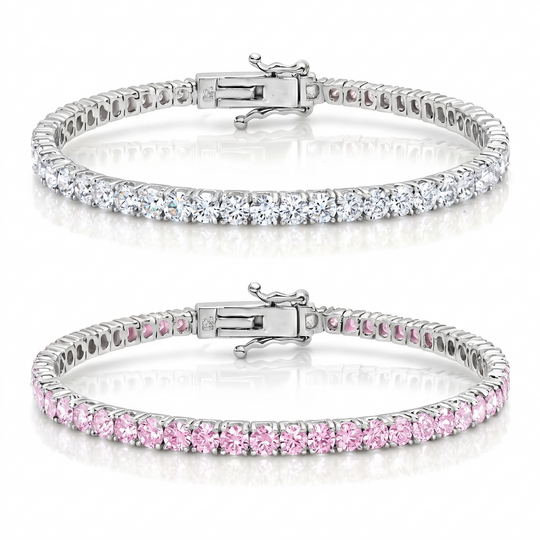 "Miami" Classic & Pink Sapphire Stack Set