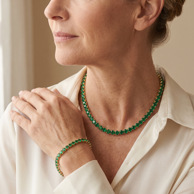 "Miami" Emerald Bracelet & Choker Set