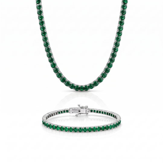 "Miami" Emerald Bracelet & Choker Set
