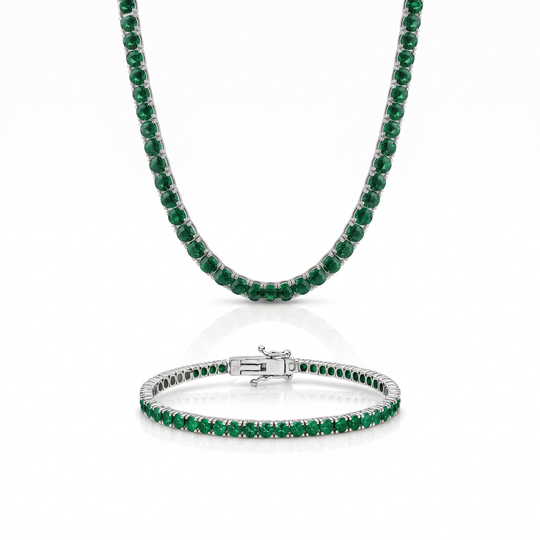 "Miami" Emerald Bracelet & Choker Set
