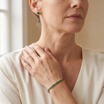 "Miami" Emerald Bracelet & Studs Set