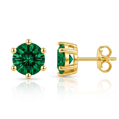 “MIAMI” EMERALD MOISSANITE 1CT 6-PRONG SOLITAIRE TENNIS STUD EARRINGS 2.0