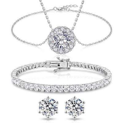 "Miami" Halo Silver Set
