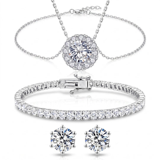 "Miami" Halo Silver Set