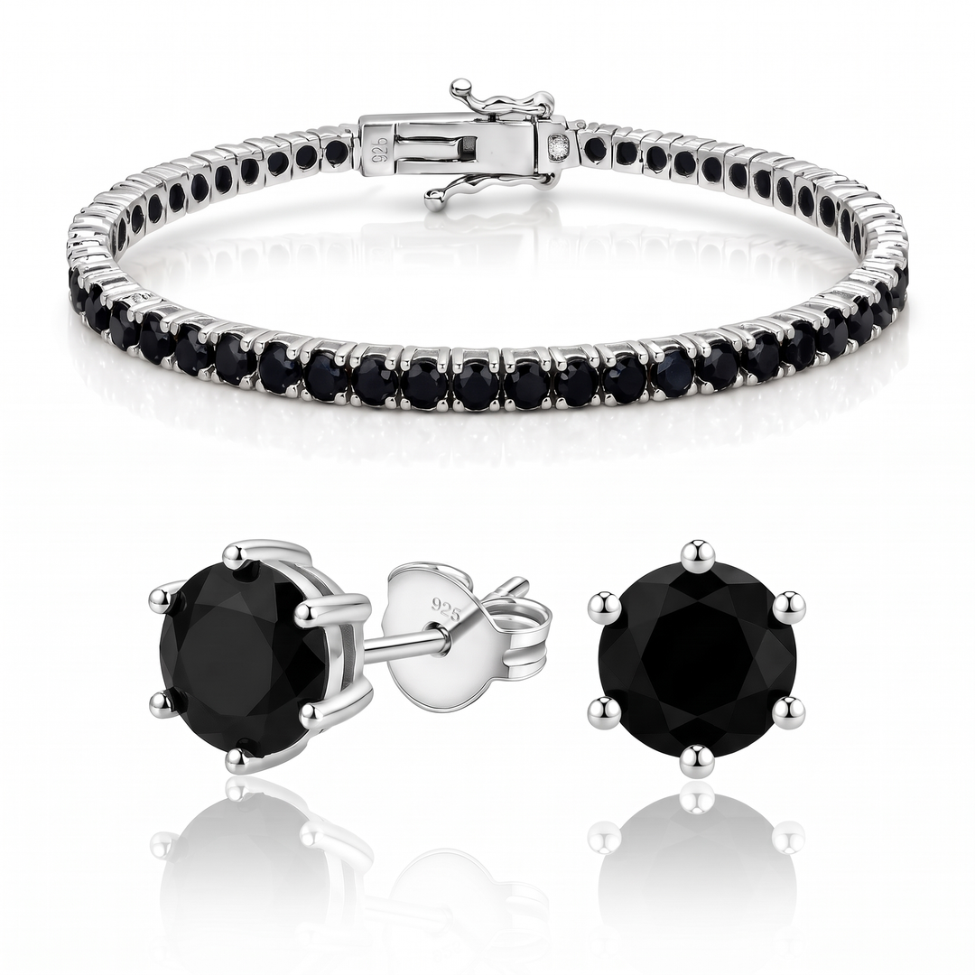 "Miami" Onyx Bracelet & Studs Set