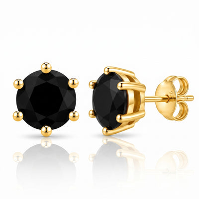 “MIAMI” ONYX MOISSANITE 1CT 6-PRONG SOLITAIRE TENNIS STUD EARRINGS 2.0