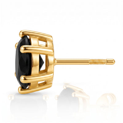 “MIAMI” ONYX MOISSANITE 1CT 6-PRONG SOLITAIRE TENNIS STUD EARRINGS 2.0