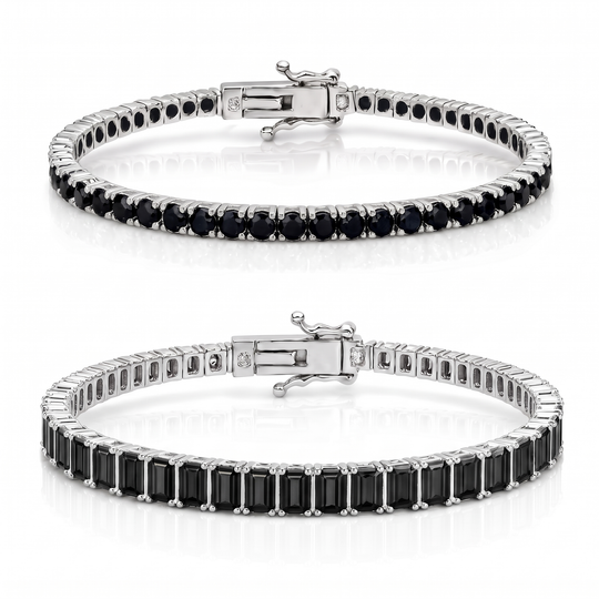 "Miami" Onyx Round & Baguette Stack Set