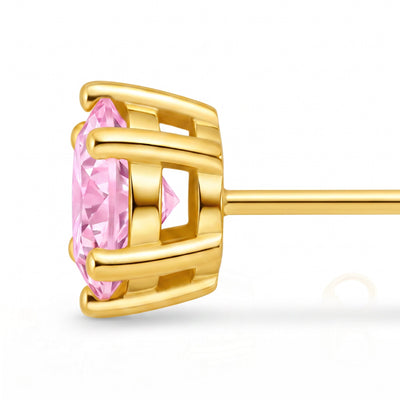 “MIAMI” PINK MOISSANITE 1CT 6-PRONG SOLITAIRE TENNIS STUD EARRINGS 2.0