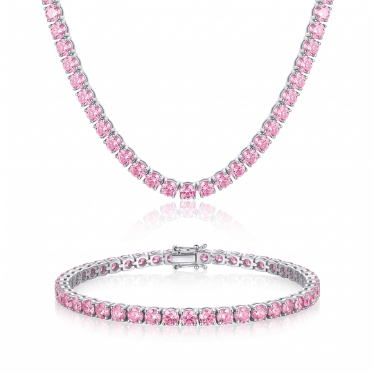 "Miami" Pink Sapphire Bracelet & Choker Set