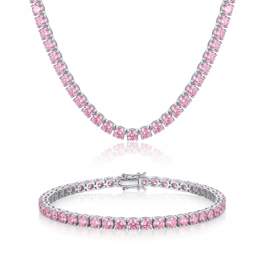 "Miami" Pink Sapphire Bracelet & Choker Set