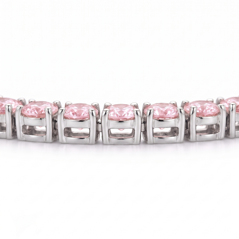 "Miami" Pink Sapphire Tennis Bracelet 2.0 — silver