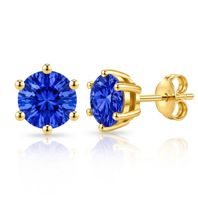 “MIAMI” SAPPHIRE MOISSANITE 1CT 6-PRONG SOLITAIRE TENNIS STUD EARRINGS 2.0