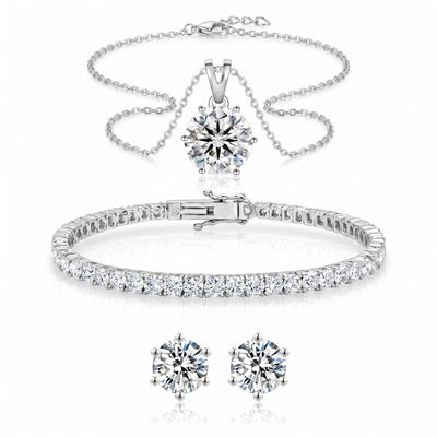 "Miami" Solitaire Silver Set