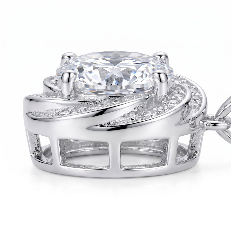 "Miami" Swirl Silver Set — the setting seen from the side