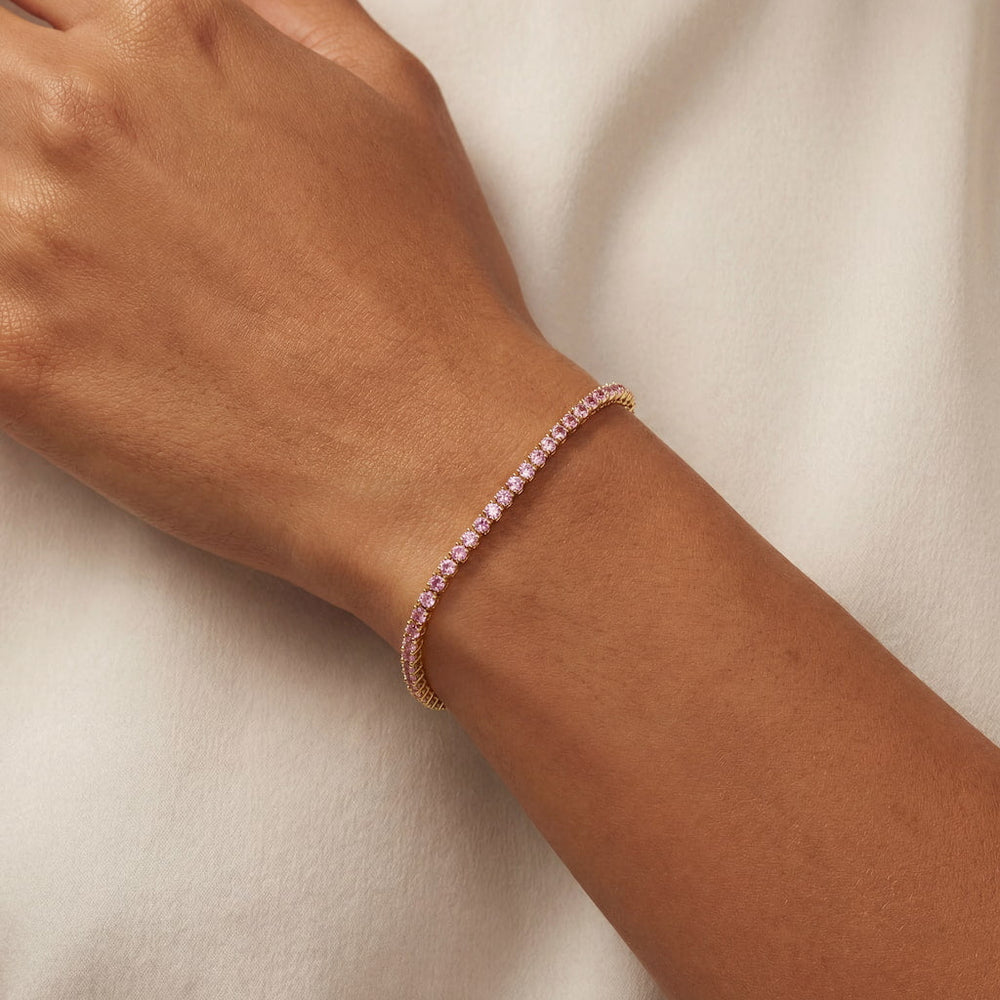 "Miami" Pink Sapphire Tennis Bracelet 2.0