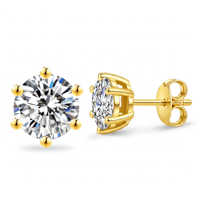 “MIAMI” MOISSANITE 1CT 6-PRONG SOLITAIRE TENNIS STUD EARRINGS 2.0