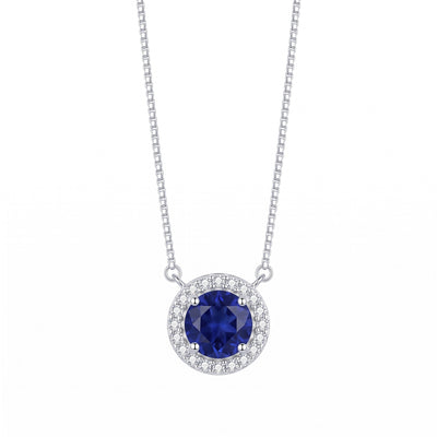 "Oslo" Sapphire Halo Pendant