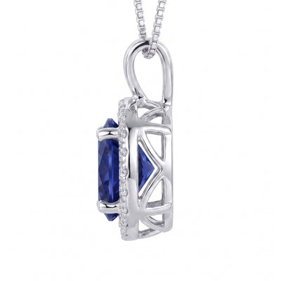 "Oslo" Sapphire Halo Pendant