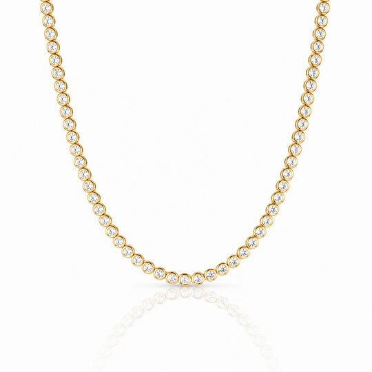 “Oslo” Classic Diamond Bezel Tennis Necklace
