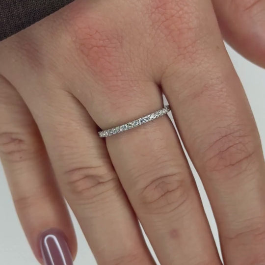 “Basel” Moissanite 0.23ct tw Pavé Band Ring