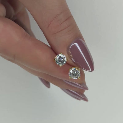 “Davos” Moissanite 1ct 4-Prong Solitaire Stud Earrings