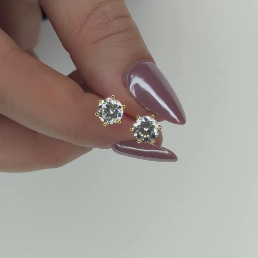 “MIAMI” MOISSANITE 1CT 6-PRONG SOLITAIRE TENNIS STUD EARRINGS 2.0