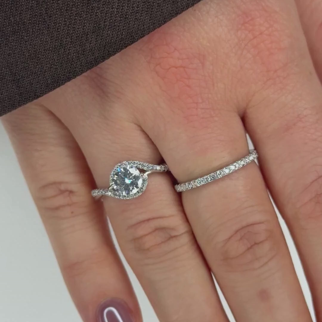 “Basel” Moissanite 0.23ct tw Pavé Band Ring