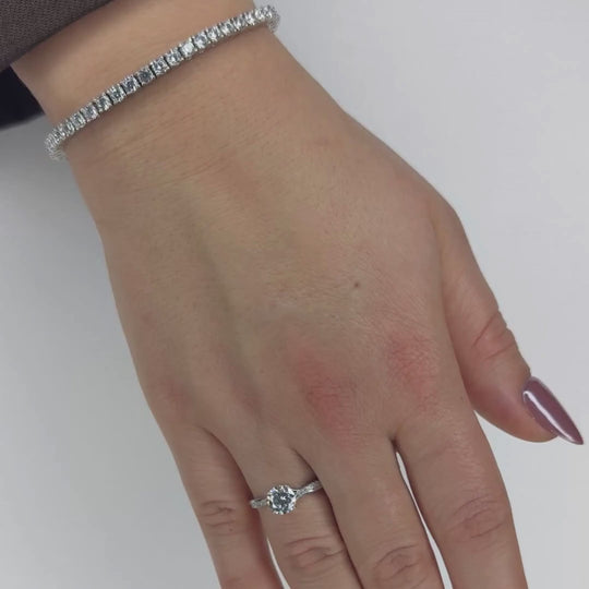 “Gstaad” Moissanite 1ct Pavé Solitaire Ring