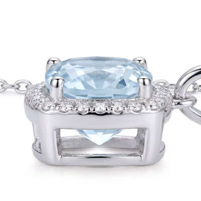 "Santorini" Aquamarine Halo Pendant
