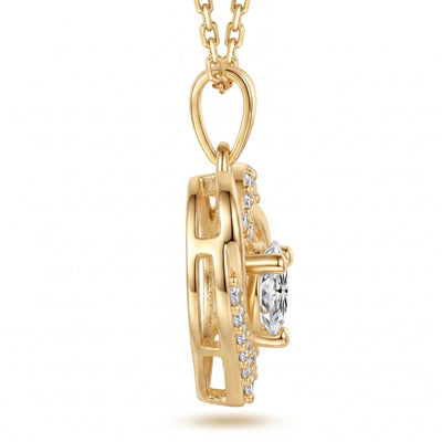 "Stockholm" Moissanite 1ct Intertwined Heart Necklace