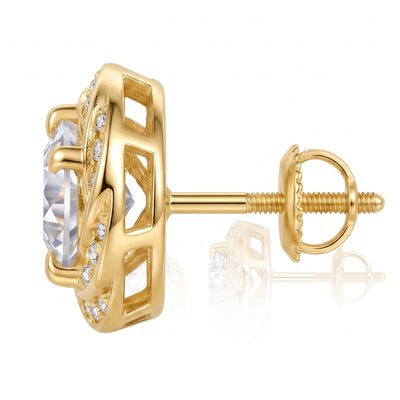 “Stockholm” Moissanite 1ct Swirl Halo Studs