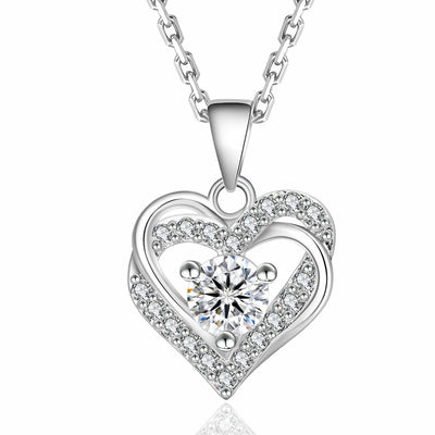 "Stockholm" Moissanite 1ct Intertwined Heart Necklace