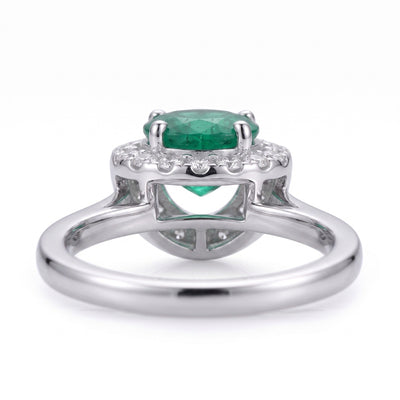 "Verona" Emerald Halo Ring