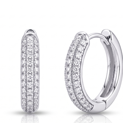 "Vienna" Moissanite 1ct Pavé Huggie Earrings