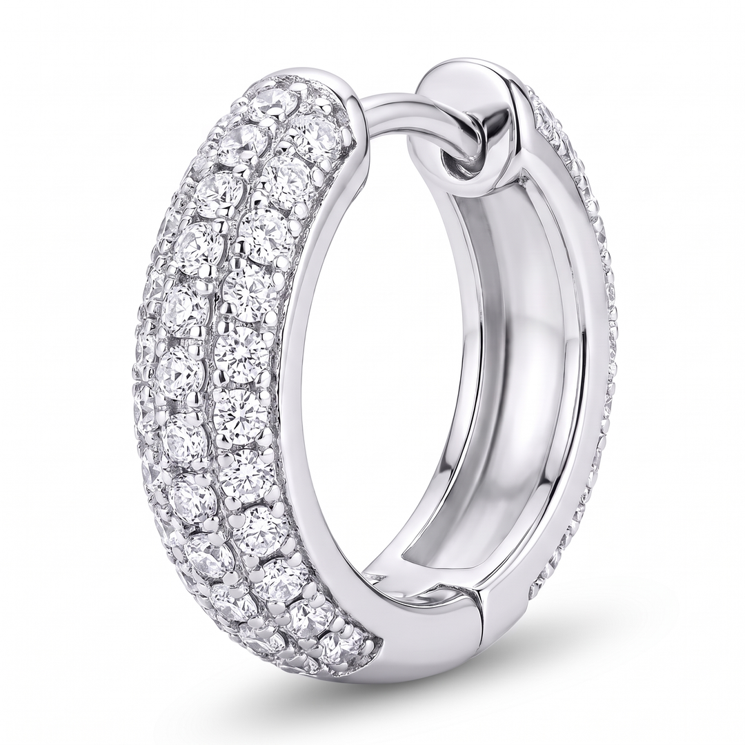 "Vienna" Moissanite 1ct Pavé Huggie Earrings