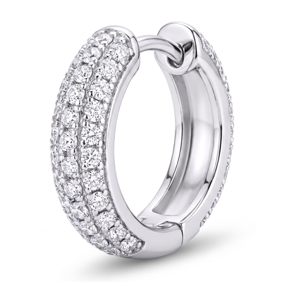 "Vienna" Moissanite 1ct Pavé Huggie Earrings