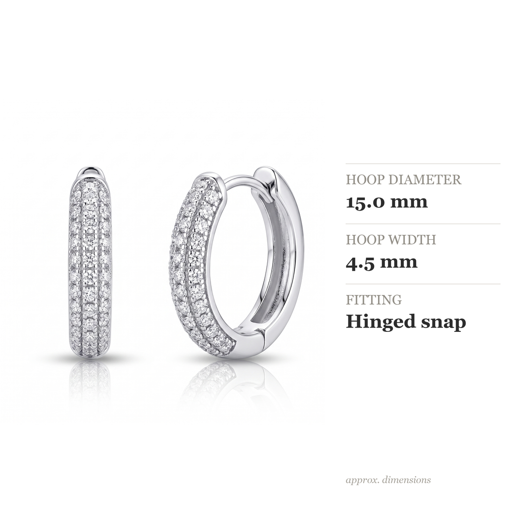 "Vienna" Moissanite 1ct Pavé Huggie Earrings