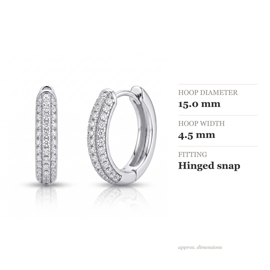 "Vienna" Moissanite 1ct Pavé Huggie Earrings