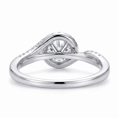 “Vienna” Moissanite 1ct Swirl Halo Ring