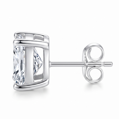 "Zermatt" Moissanite 1ct Princess-Cut Stud Earrings