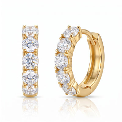 “Zurich” Moissanite 1ct Pavé Huggie Earrings