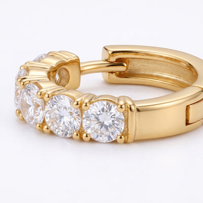 “Zurich” Moissanite 1ct Pavé Huggie Earrings